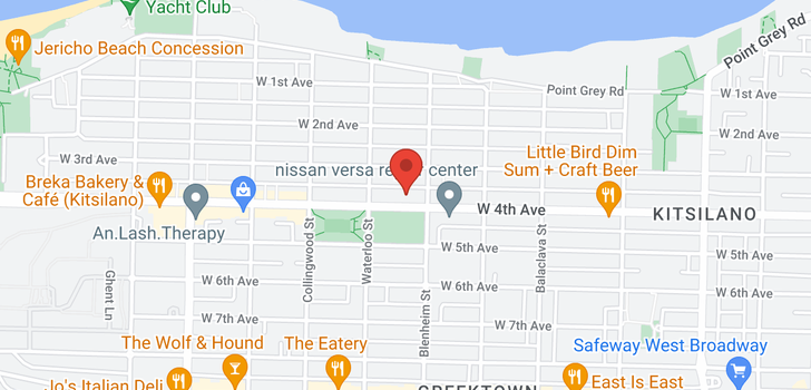 map of 106 3333 W 4TH AVENUE
